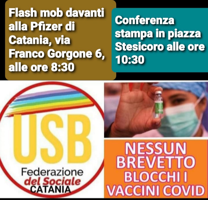 “No Profit on Pandemic”: Catania manifesta contro la privatizzazione dei vaccini