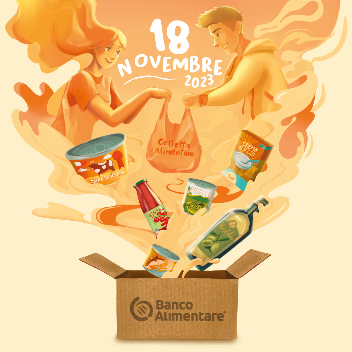 COLLETTA23-QUADRATO 27° Giornata Nazionale della Colletta Alimentare per aiutare chi ha bisogno