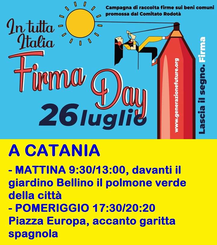 Catania. Mobilitazione del Comitato Rodotà per i beni comuni