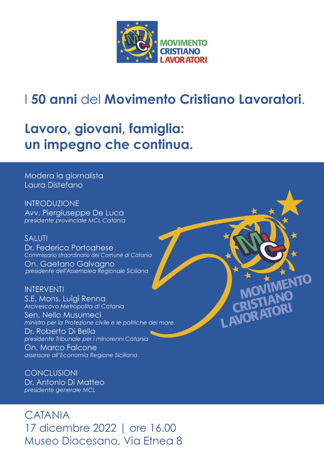 A Catania un incontro sui 50 anni del Movimento Cristiano Lavoratori