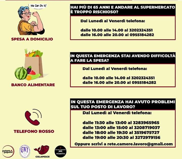 Coronavirus a Catania. In azione il Mutuo Soccorso solidale e resistente