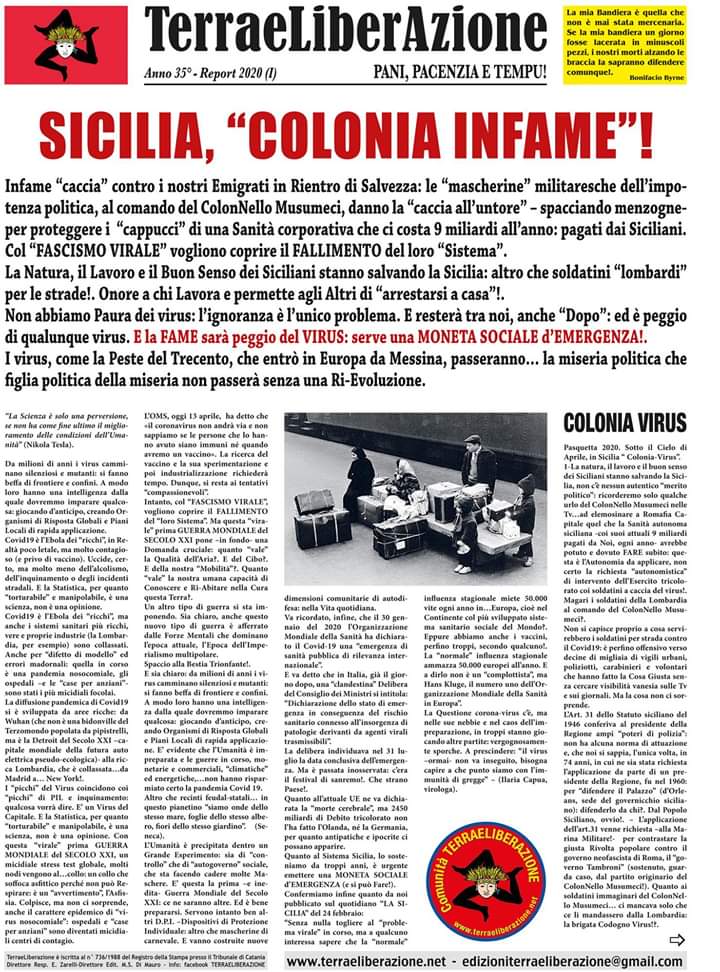 terraeliberazione “TerraeLiberAzione” al tempo del Coronavirus…