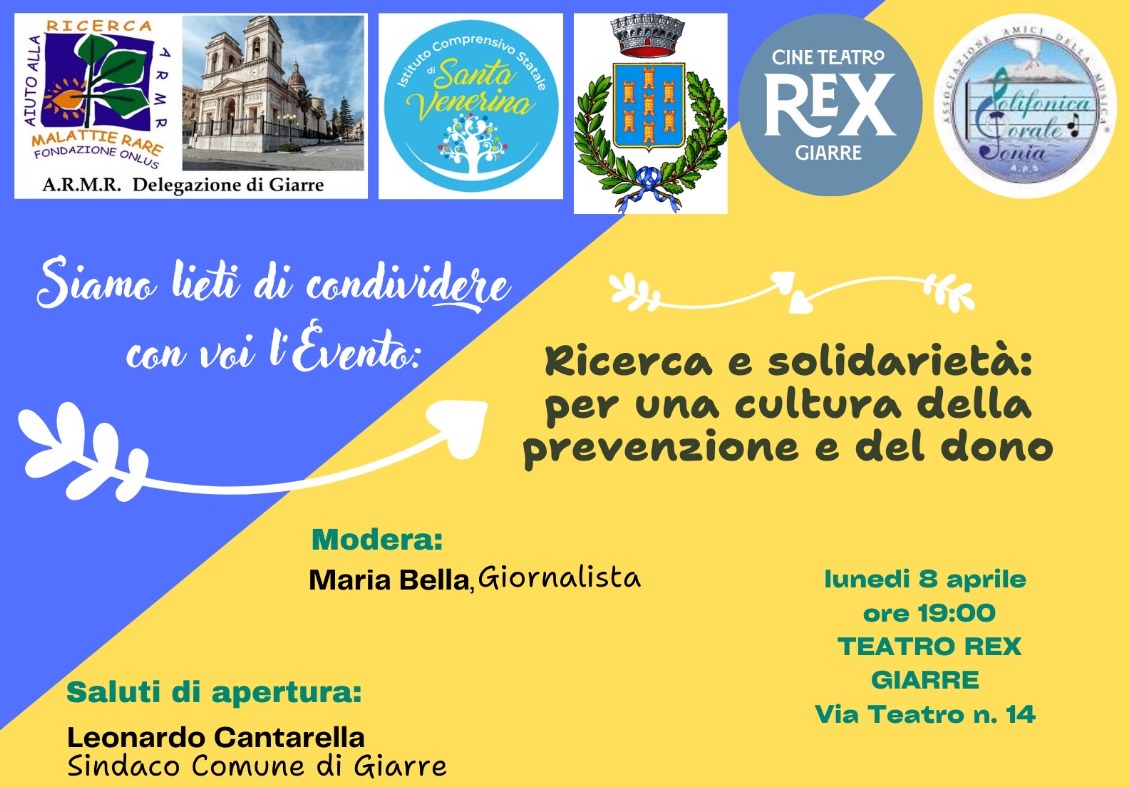 Giarre, lunedì al Cine Teatro Rex ricerca e solidarietà