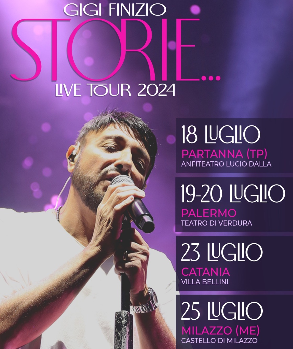 Cinque date in Sicilia per Gigi Finizio, sarà a Catania il 23 luglio