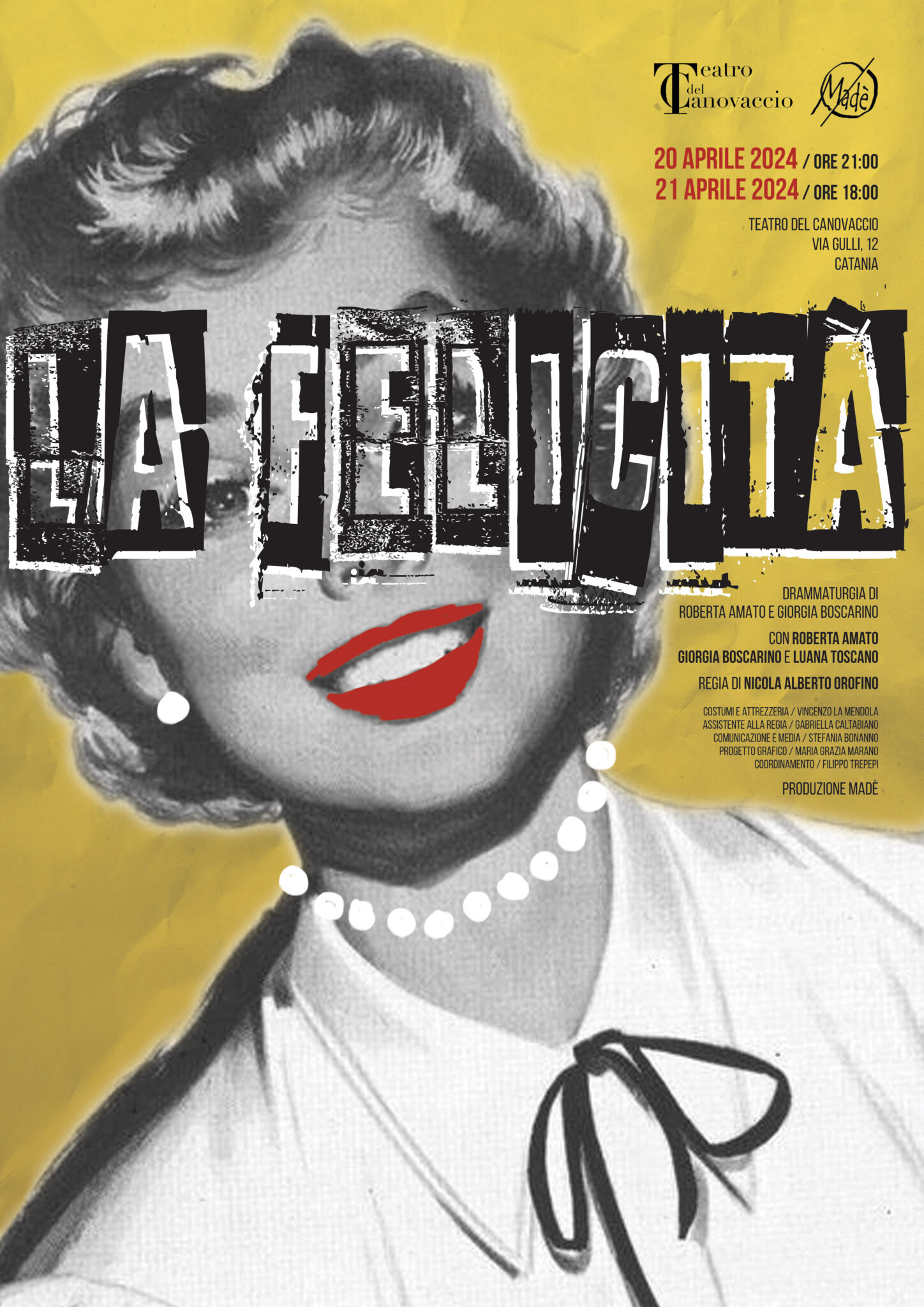 locandina La felicità Al Teatro Canovaccio La Felicità