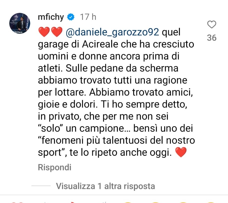 Commento di Marco Fichera su Daniele Garozzo