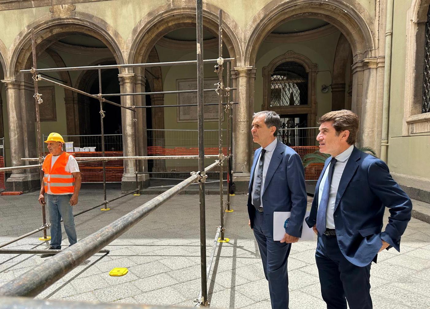 Sisma, iniziati i lavori di consolidamento nel Palazzo degli Elefanti