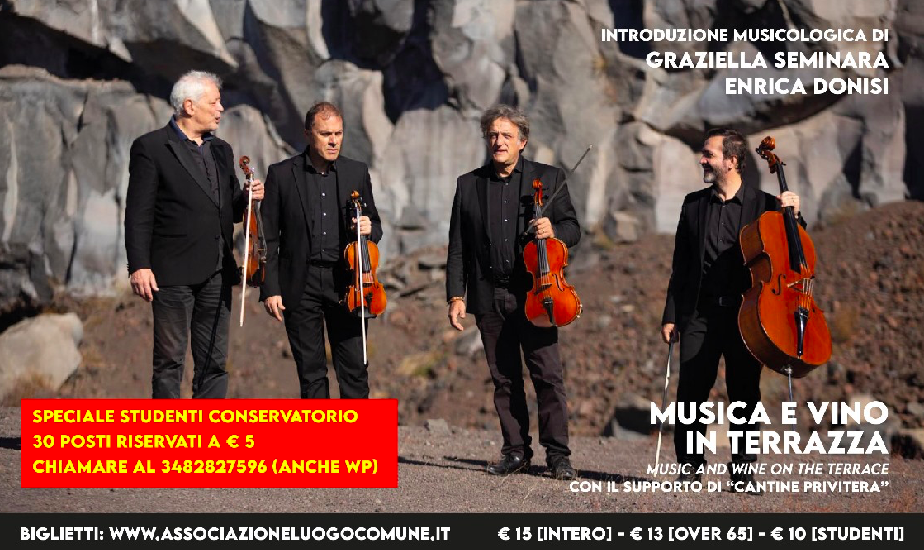 “Quartetti d’archi in 3P” “Quartetti d’archi in 3P” il 13 luglio al Museo Diocesano di Catania