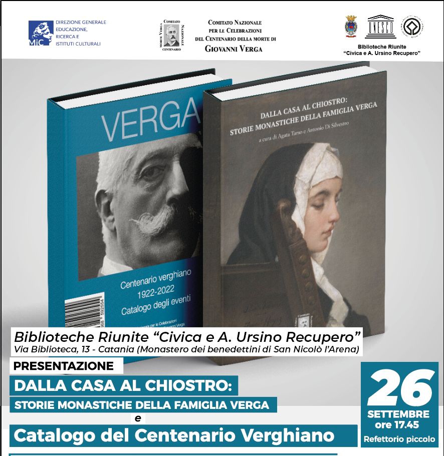 Incontro Giovanni verga Biblioteche “Civica e Ursino Recupero”, incontro dedicato a Verga