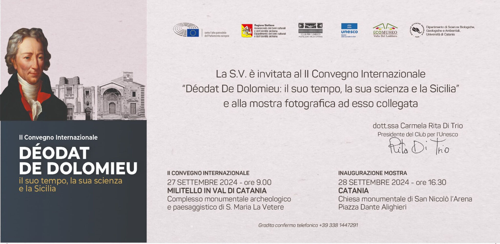 CS_1 – INVITO Convegno Internazionale Déodat De Dolomieu A Militello due giorni dedicati a Déodat de Dolomieu