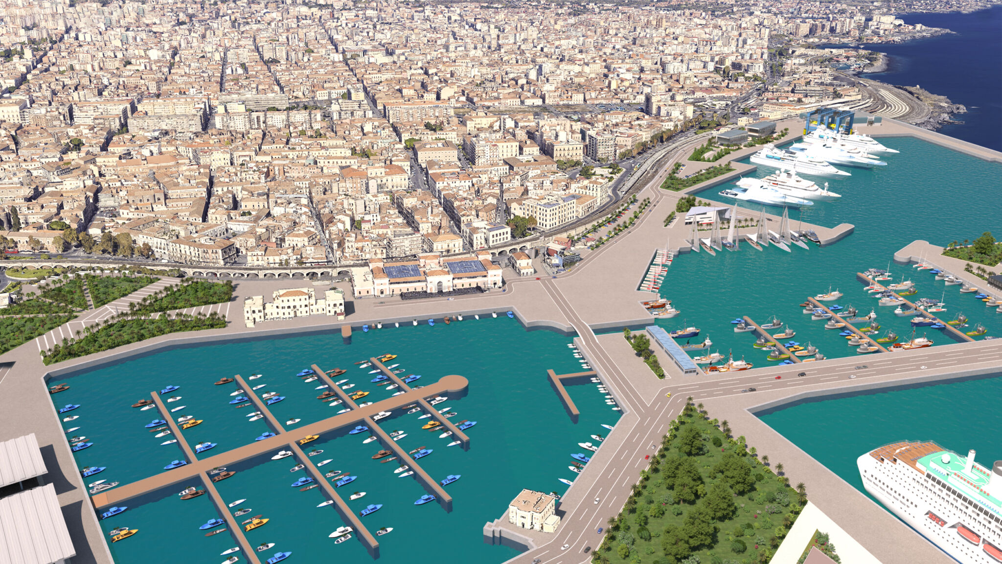 RENDERING PORTO Catania, la città del futuro e il nuovo Porto