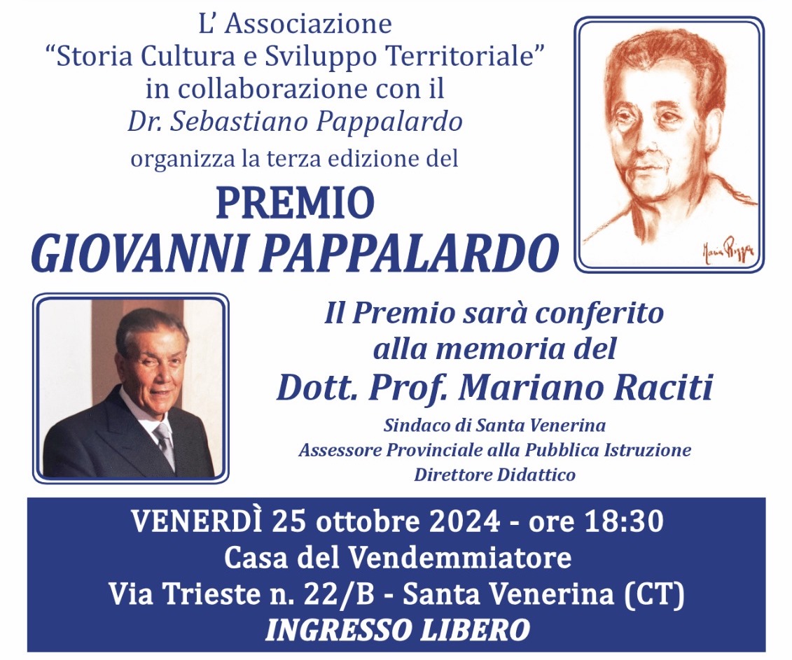 III^ Edizione del “Premio Giovanni Pappalardo” a S. Venerina