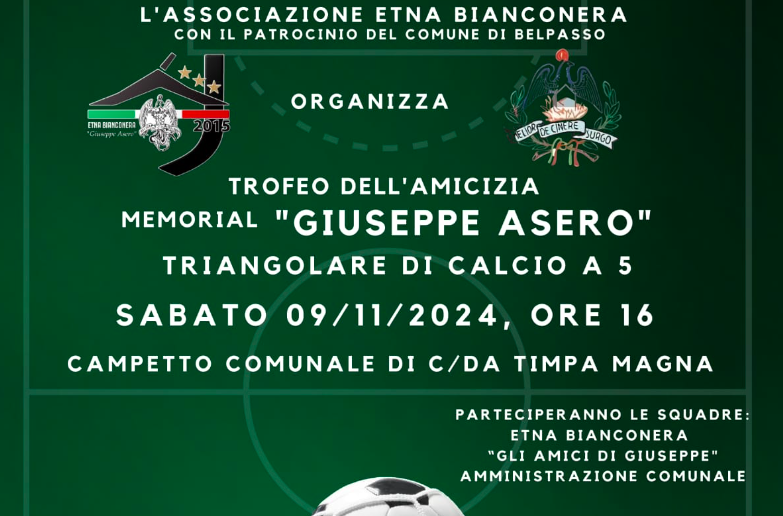 Sabato a Belpasso il Memorial “Giuseppe Asero”