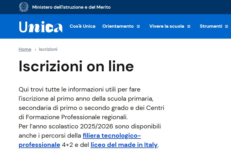 iscrizione online liceo