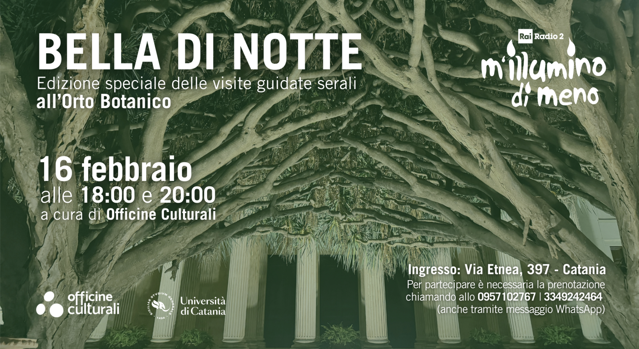 orto botanico Visite guidate serali all’Orto Botanico il 16 febbraio