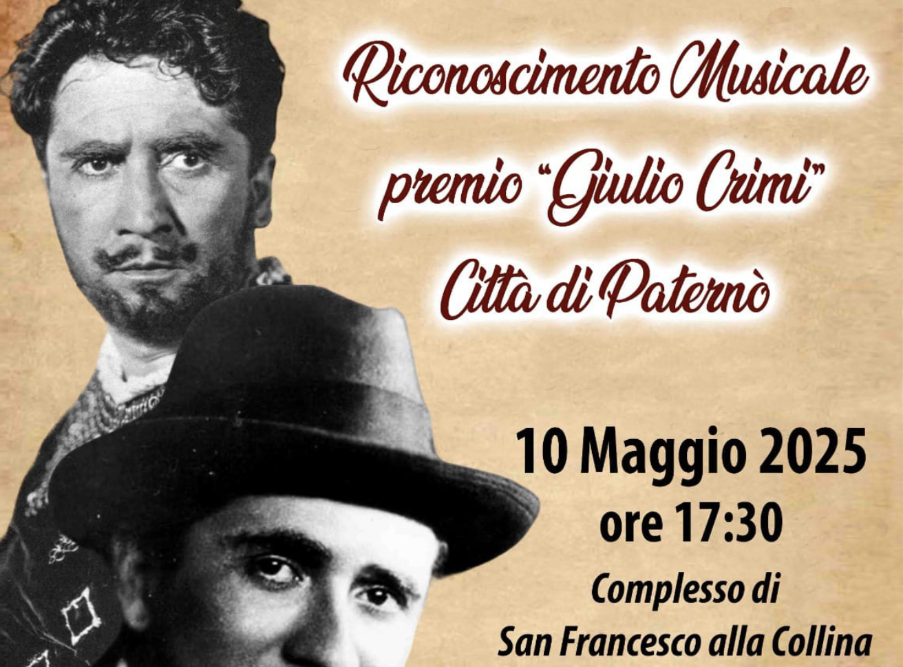 Premio Giulio Crimi Paternò, domani la V edizione del Premio Giulio Crimi