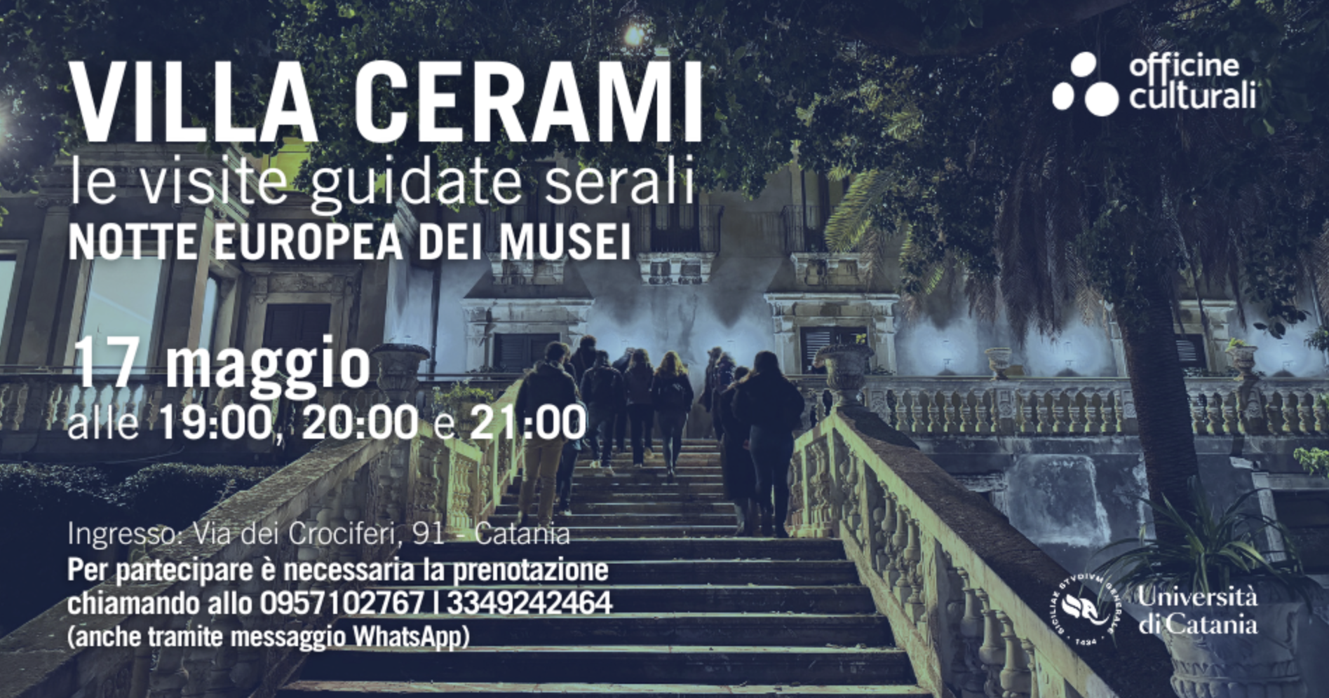 Visite guidate serali a Villa Cerami il 17 maggio 2025