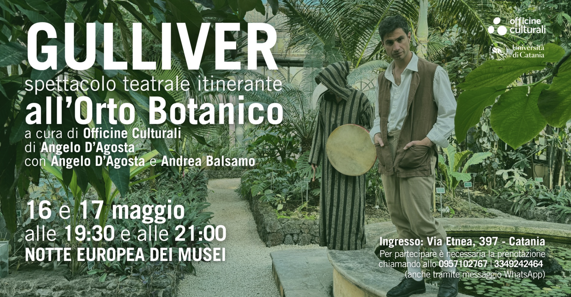 Gulliver Gulliver: spettacolo teatrale itinerante all’Orto Botanico di Catania