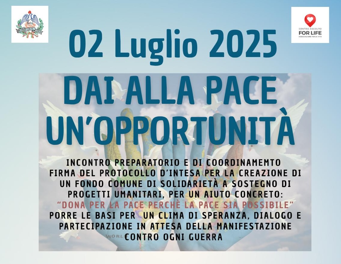 Belpasso, il 2 luglio le associazioni firmeranno un patto per la pace