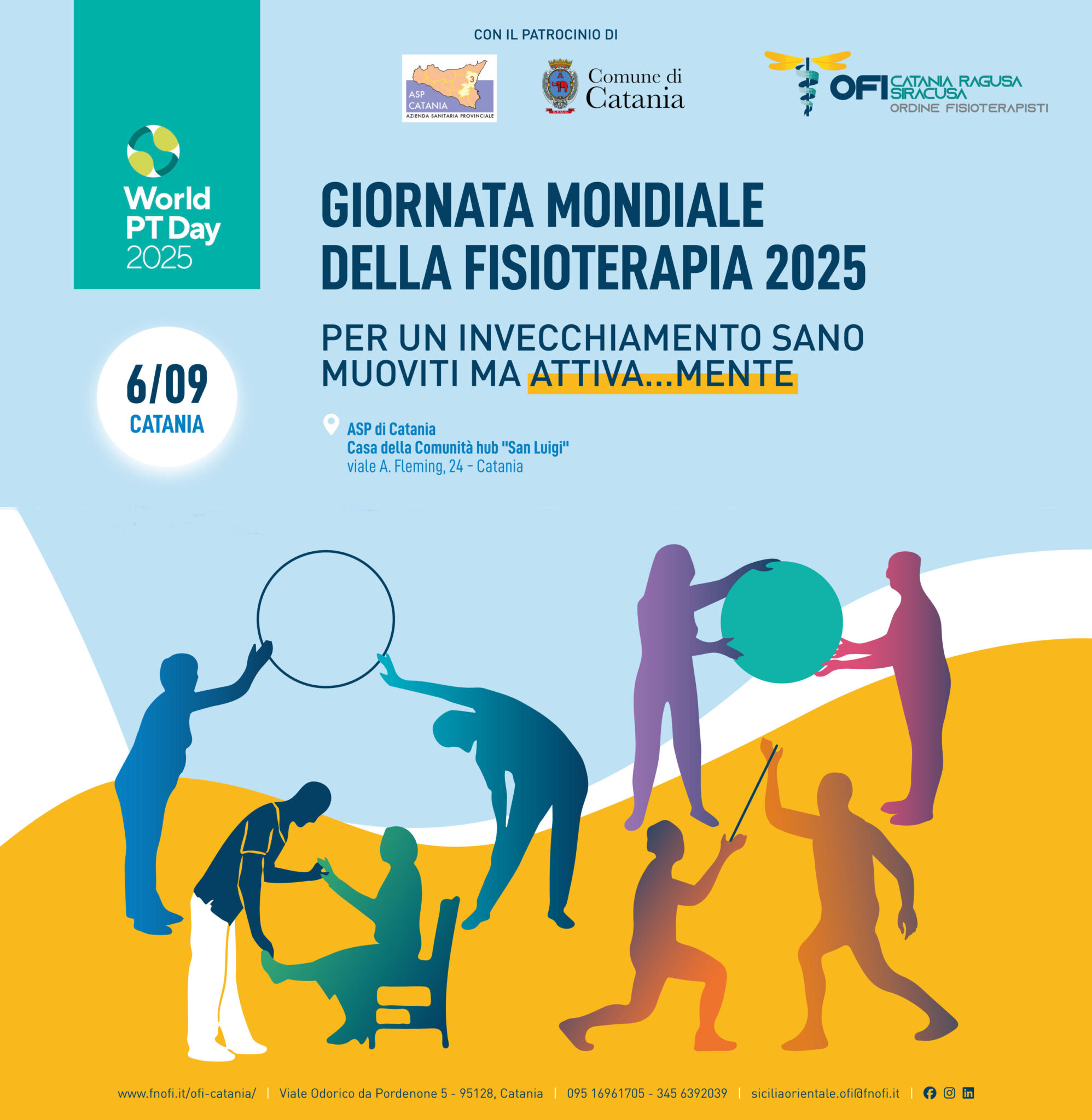 Locandina-_Giornata-Mondiale-della-Fisioterapia_Catania-2-1ritagliata Invecchiare bene con la fisioterapia. A Catania il primo convegno