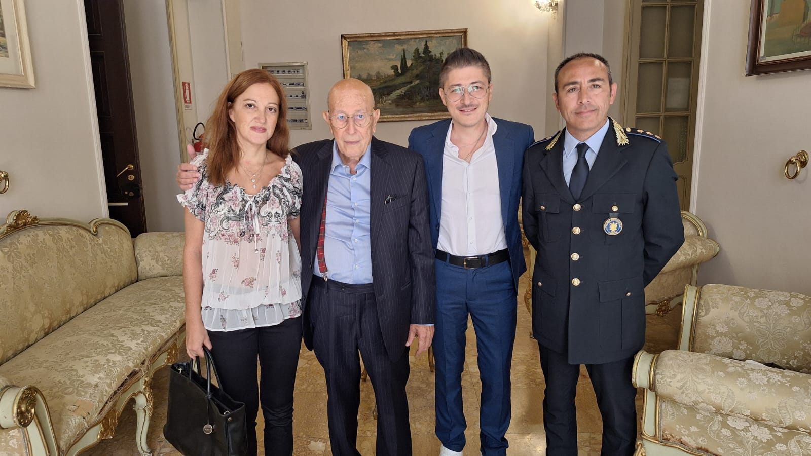 da sx Torella, Firrarello, Giuffrida e Fiorito in Prefettura Bronte, sicurezza rafforzata per la raccolta del pistacchio 2025