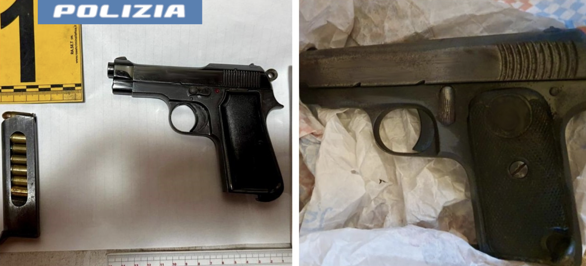 pistole Catania, arrestati due uomini per armi illegali