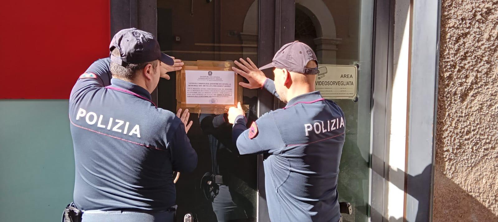Adrano, sala giochi chiusa 7 giorni: ritrovo di pregiudicati