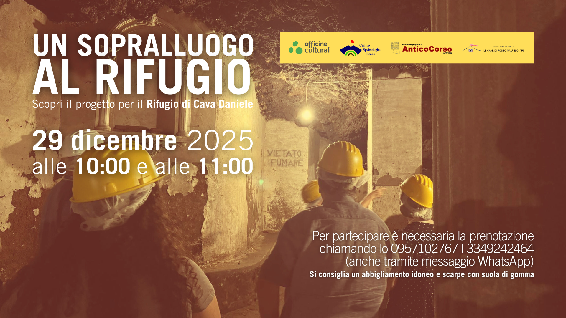 Sopralluogo al Rifugio di Cava Daniele il 29 dicembre