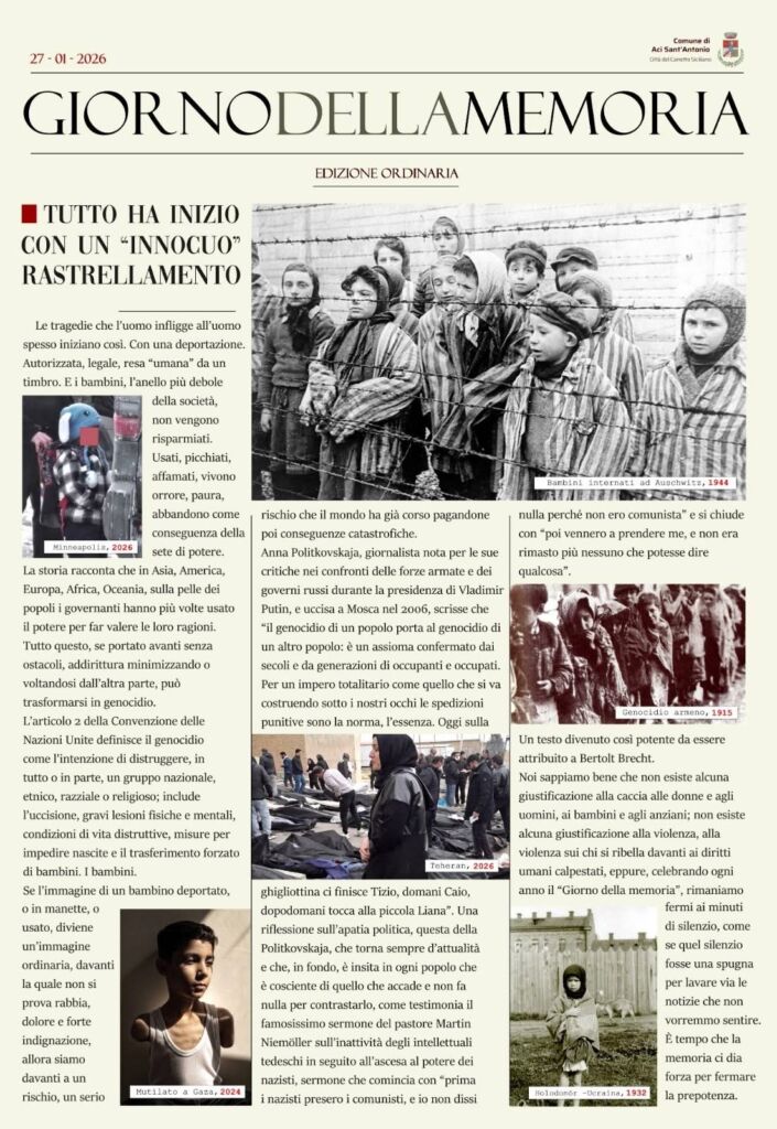 Manifesto Shoah Aci Sant'Antonio