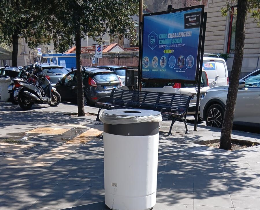 cestini portarifiuti Catania, nuovi cestini più grandi in città