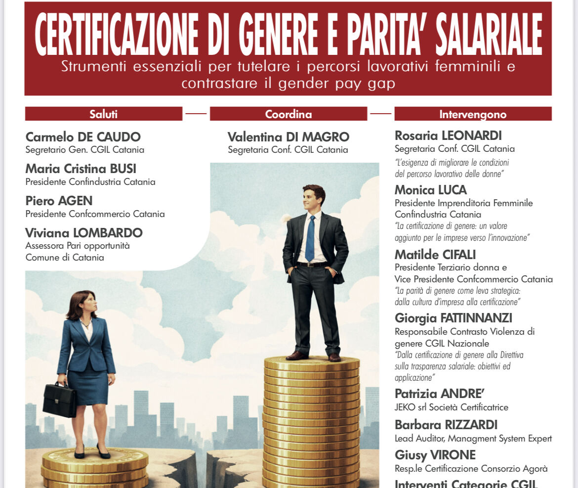Certificazione di genere e parità salariale: confronto il 6 marzo a Catania