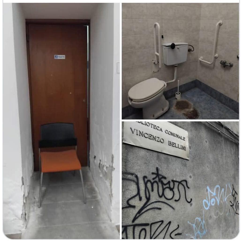 Catania, bagno disabili fuori uso: allarme biblioteca