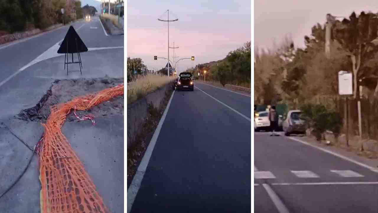 Viale Kennedy, auto danneggiate da una buca | Il VIDEO