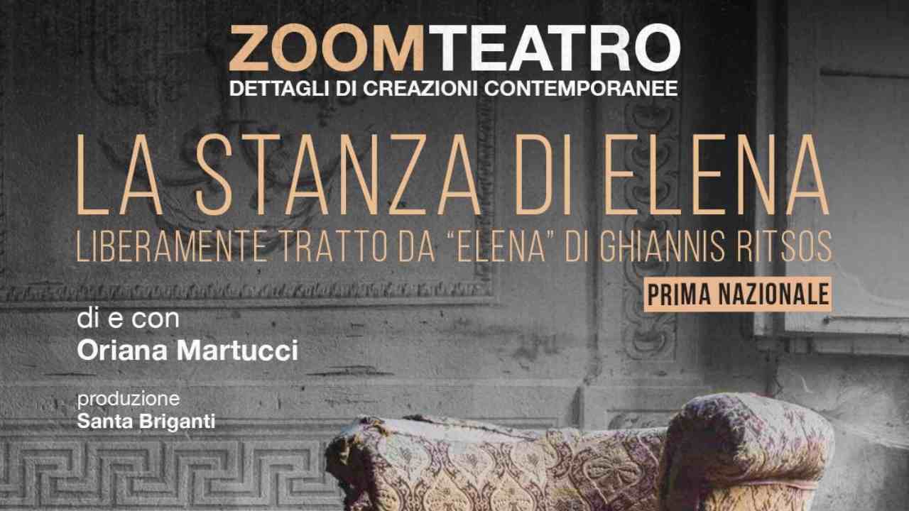 “La stanza di Elena”: domenica 26 aprile la prima nazionale al Teatro Murgo di Catania per ZoomTeatro