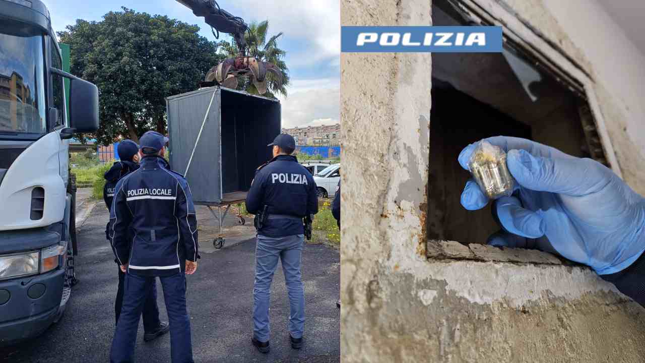 Librino, controlli Polizia: irregolarità nei negozi e allacci abusivi