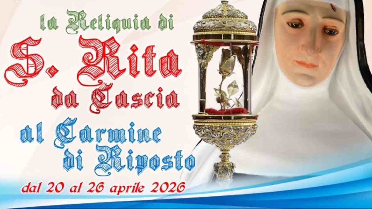 Riposto accoglie la reliquia di Santa Rita da Cascia