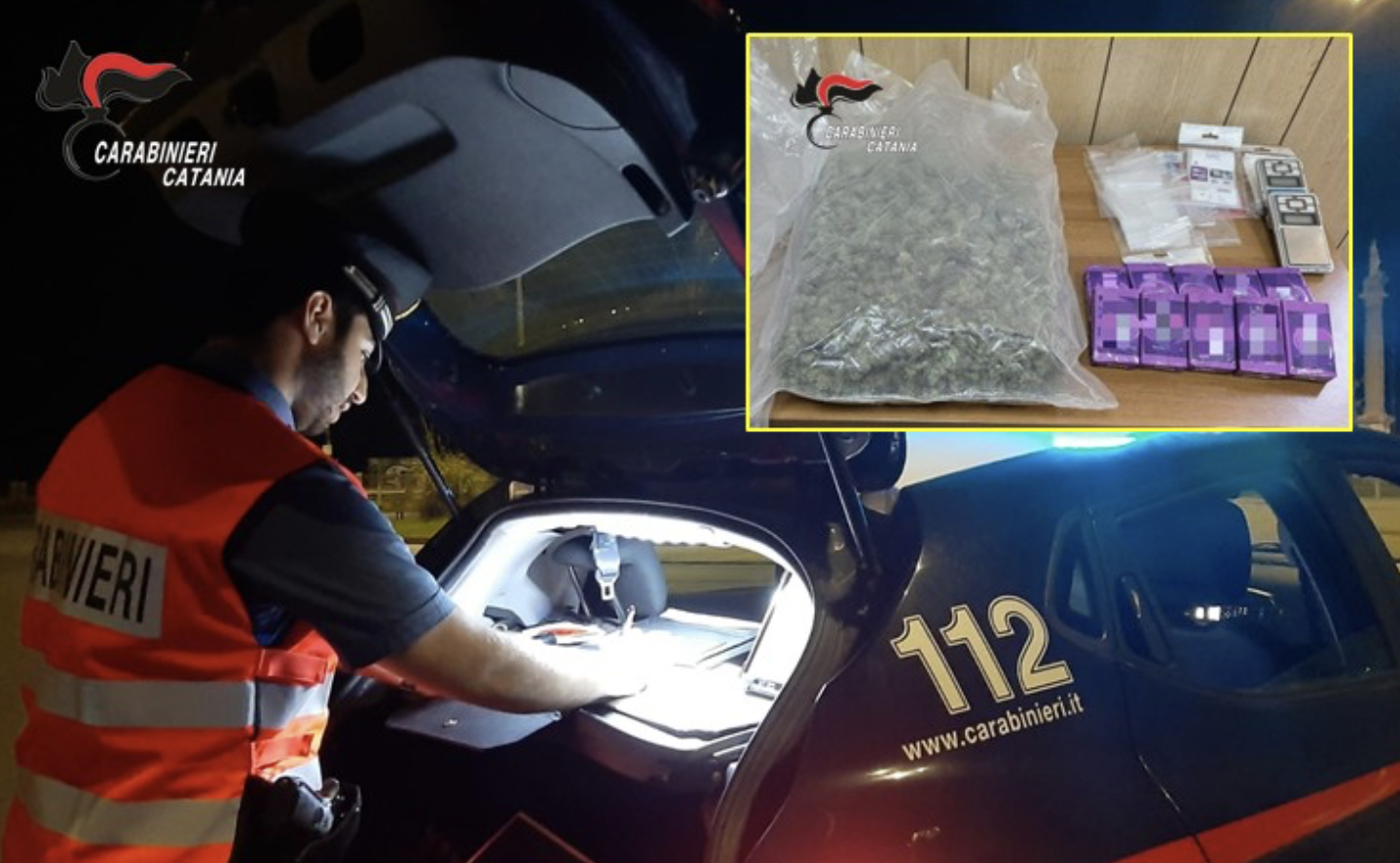 Mascalucia, quasi 2 chili di droga nascosti in casa