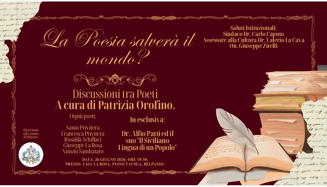 01 Cultura Belpasso: Casa la Rosa, protagonista di discussioni tra poeti il 26 giugno