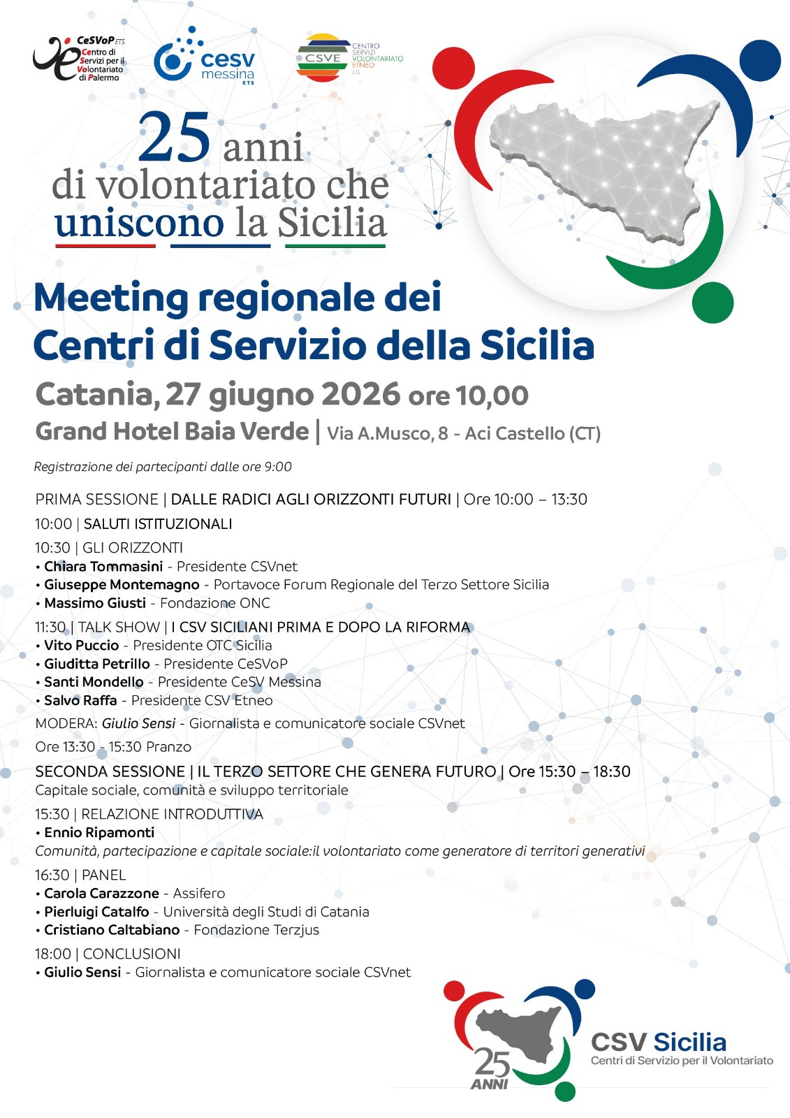 “25 anni di volontariato che uniscono la Sicilia”