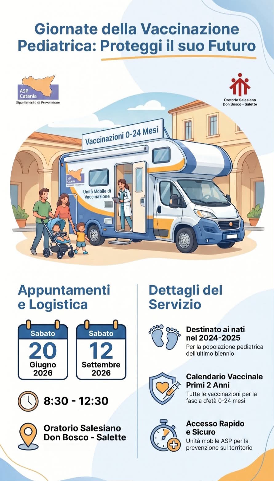 ASP CATANIA – vaccinazioni pediatriche don bosco-salette – 18.06.2026 Asp di Catania, vaccinazioni pediatriche