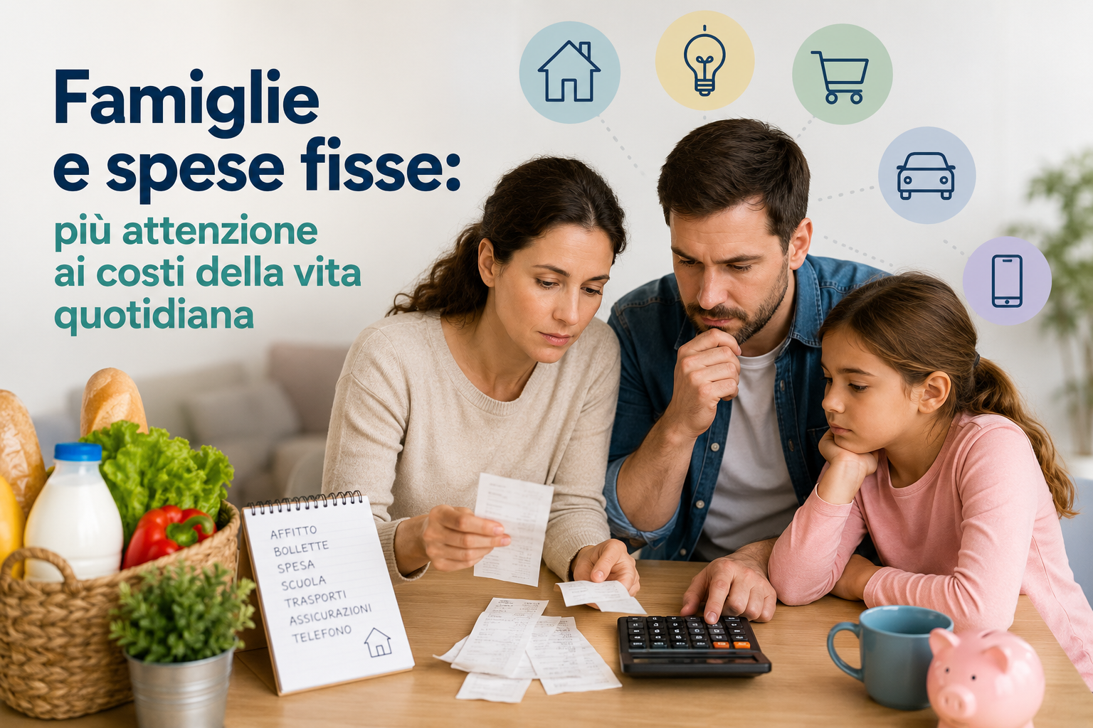 Famiglie e spese fisse, più attenzione ai costi della vita quotidiana Famiglie e spese fisse: più attenzione ai costi della vita quotidiana