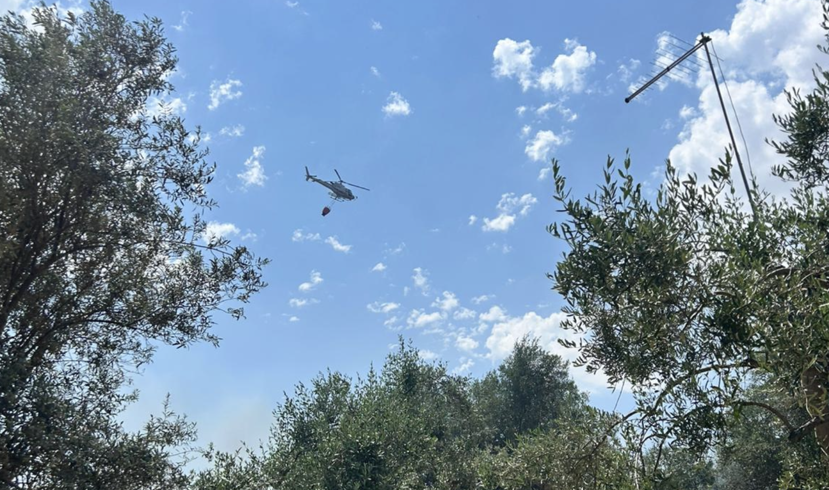 Incendio zona Cavip a Belpasso, in azione anche l’elicottero antincendio