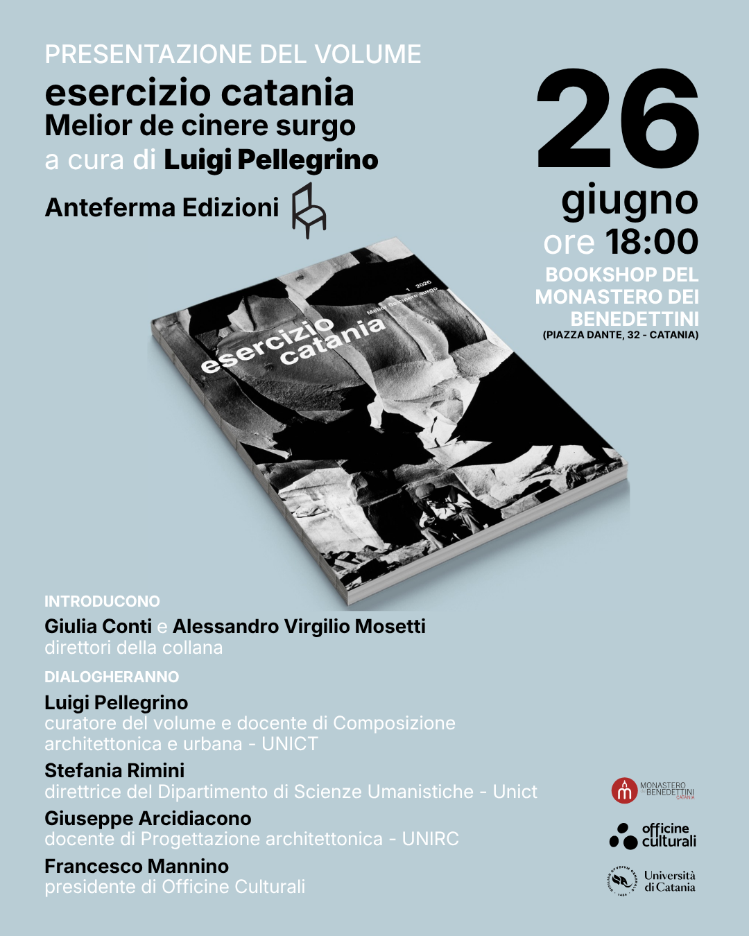esercizio catania Catania, Luigi Pellegrino presenta “Melior de cinere surgo”