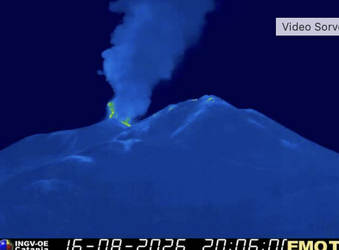 Attività stromboliana etna Etna, VONA arancione: attività stromboliana ai crateri sommitali