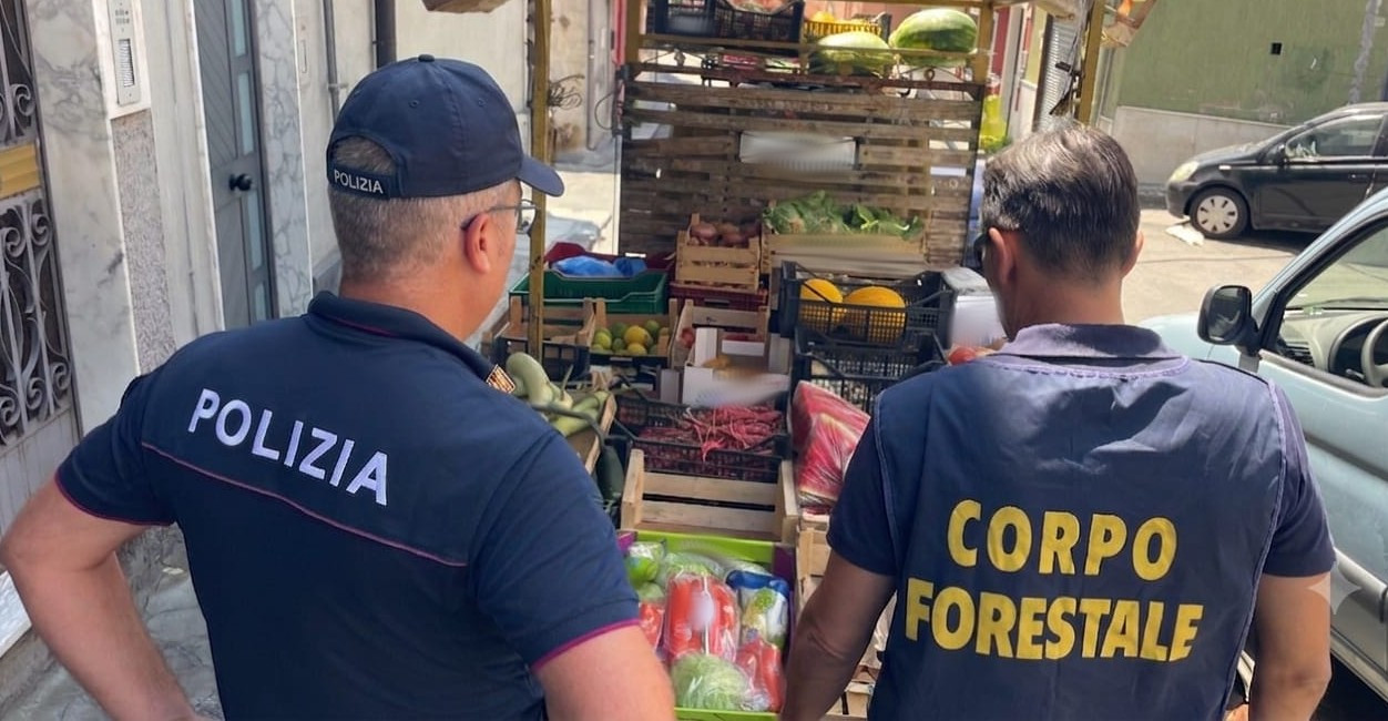 OPERAZIONE ANTIABUSIVISMO DELLA POLIZIA DI STATO NEL TERRITORIO DI ADRANO SEQUESTRATI 320 KG DI PRODOTTI E SANZIONATI 2 AMBULANTI PER 12.000 EURO (2) Adrano, sequestrati 320 chili di prodotti agli ambulanti abusivi