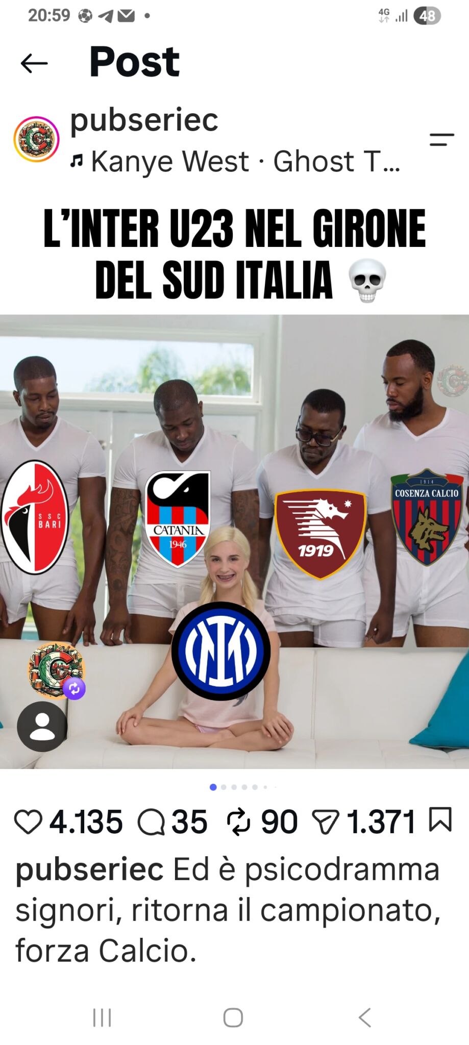 Post Pub Serie C “Pub Serie C”, ironia o stereotipo? Il post che fa discutere
