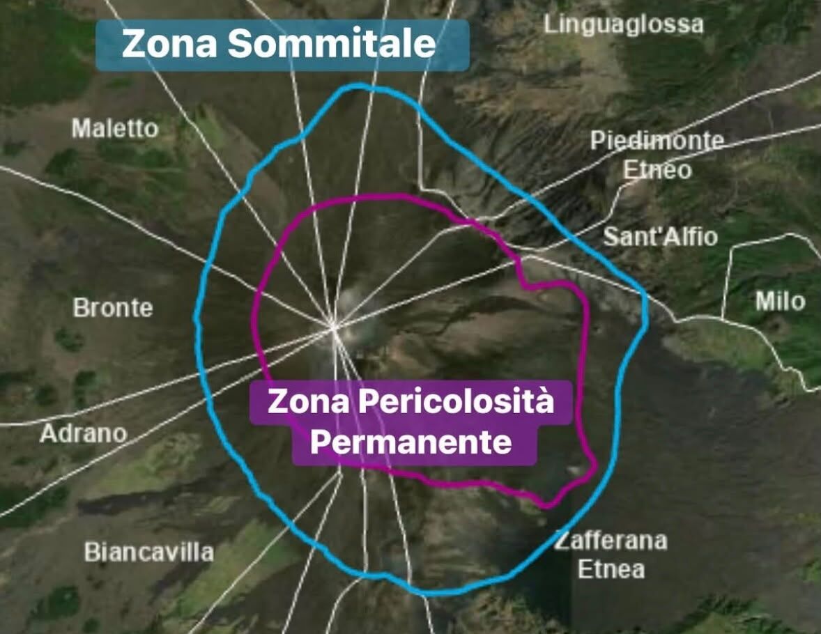 Etna, ecco le zone a maggiore pericolosità