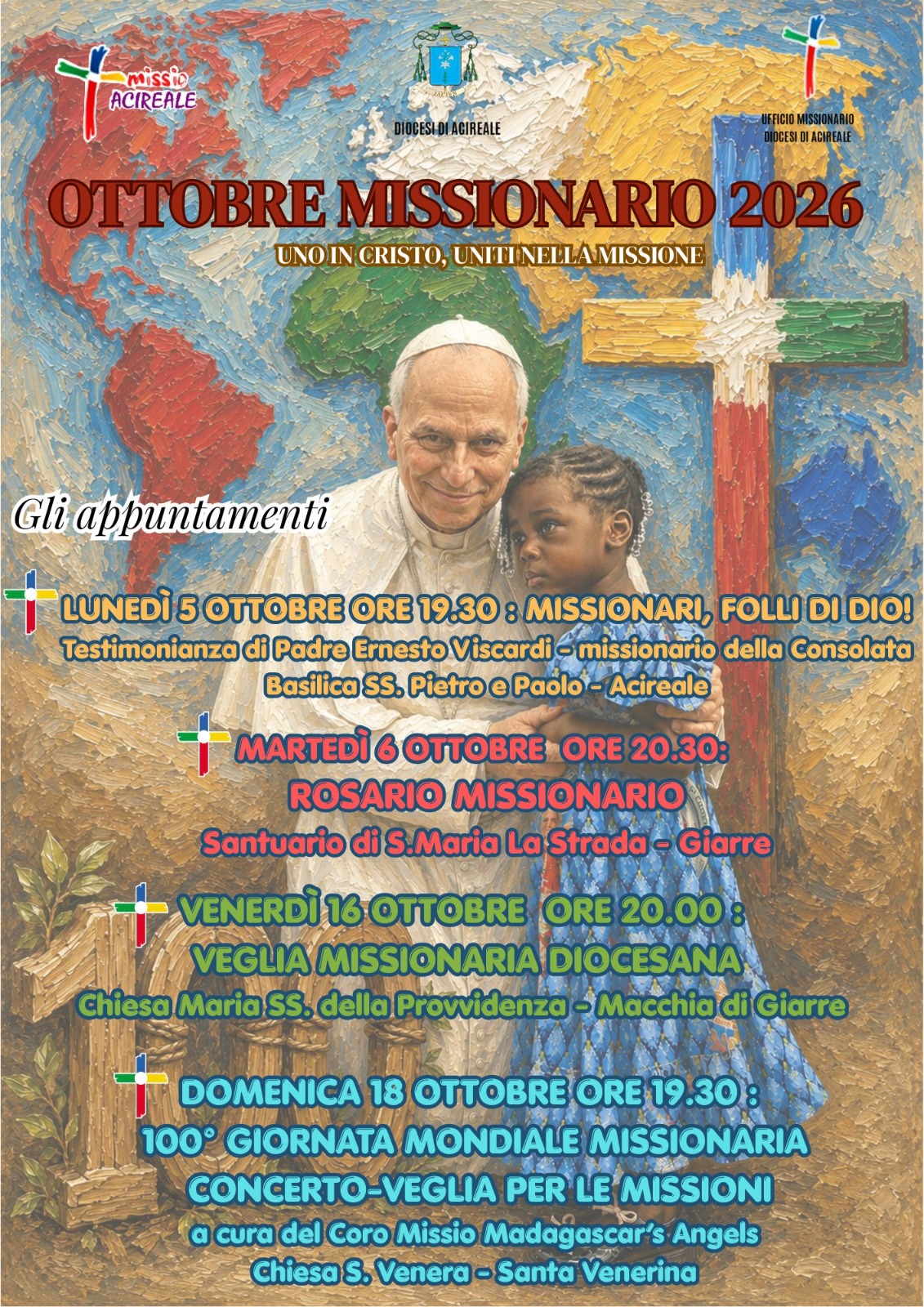 Acireale, ottobre dedicato alle Missioni: gli appuntamenti in diocesi