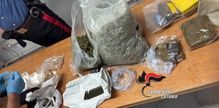 Foto Palagonia Palagonia, oltre 4 chili di droga e 229 cartucce scovati in un casolare