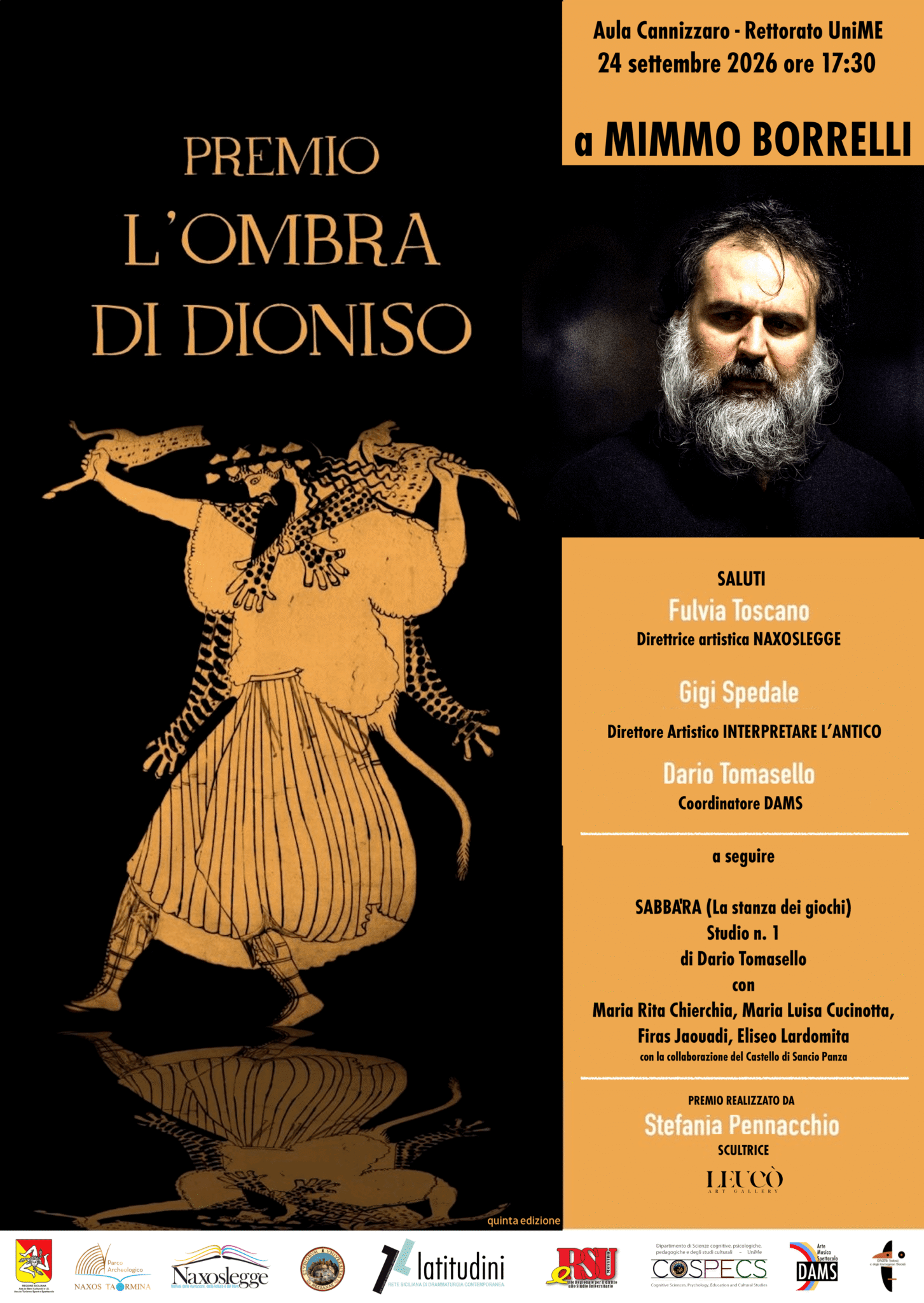 A Mimmo Borrelli il Premio “L’Ombra di Dioniso” 2026